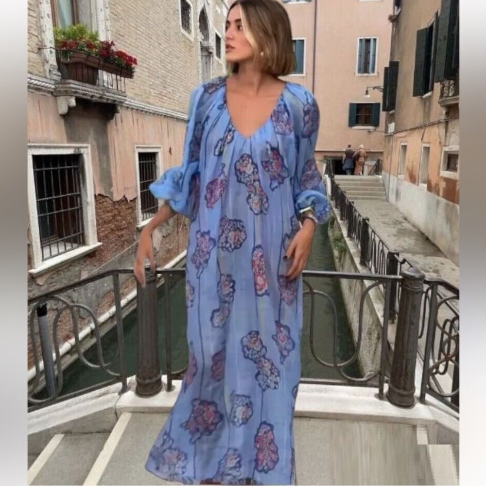 ZARA PRINTED RAMIE TUNIC DRESS ZW COLLECTION